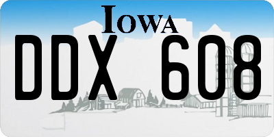 IA license plate DDX608