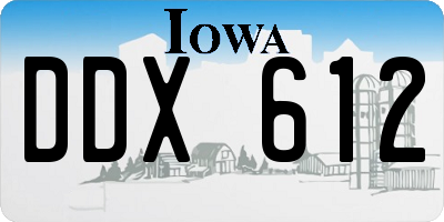 IA license plate DDX612
