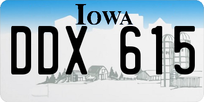 IA license plate DDX615