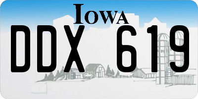 IA license plate DDX619