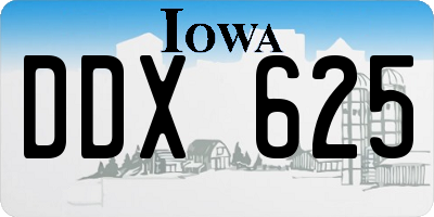 IA license plate DDX625