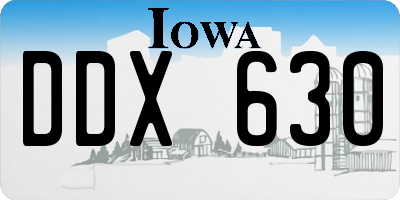 IA license plate DDX630