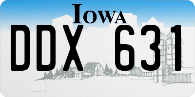 IA license plate DDX631