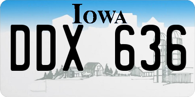 IA license plate DDX636