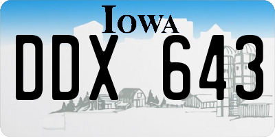 IA license plate DDX643