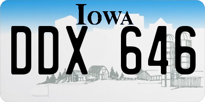 IA license plate DDX646
