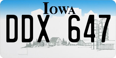 IA license plate DDX647