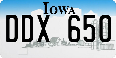 IA license plate DDX650