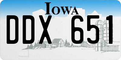 IA license plate DDX651