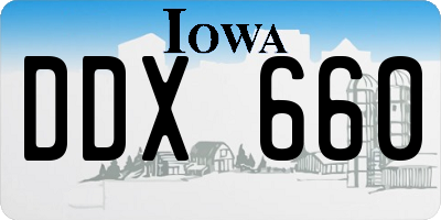IA license plate DDX660