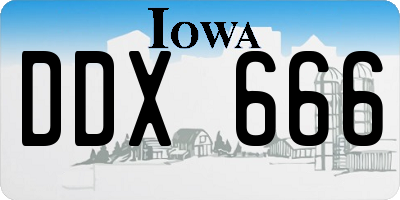 IA license plate DDX666