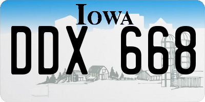 IA license plate DDX668