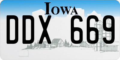 IA license plate DDX669