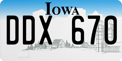 IA license plate DDX670