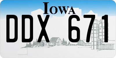 IA license plate DDX671