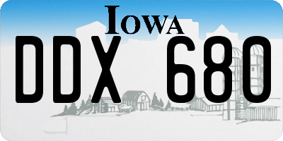 IA license plate DDX680