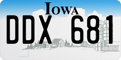 IA license plate DDX681