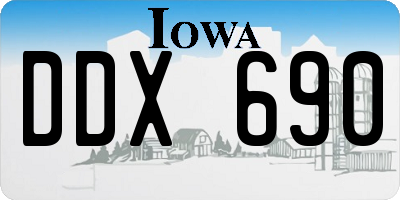 IA license plate DDX690