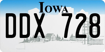 IA license plate DDX728