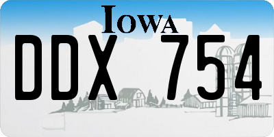 IA license plate DDX754