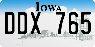 IA license plate DDX765
