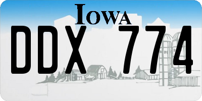 IA license plate DDX774