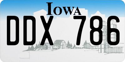 IA license plate DDX786