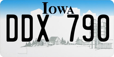 IA license plate DDX790