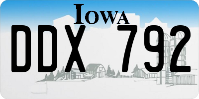 IA license plate DDX792