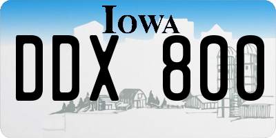 IA license plate DDX800