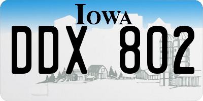 IA license plate DDX802