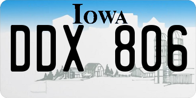 IA license plate DDX806