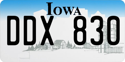 IA license plate DDX830