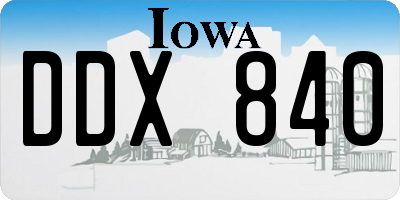 IA license plate DDX840