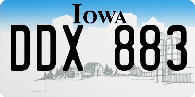 IA license plate DDX883