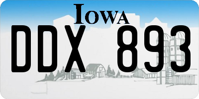 IA license plate DDX893