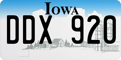 IA license plate DDX920