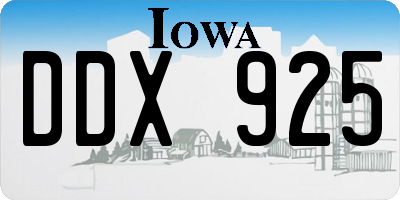 IA license plate DDX925