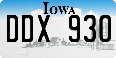 IA license plate DDX930