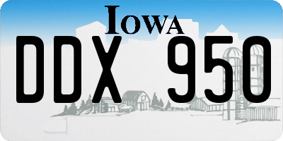 IA license plate DDX950
