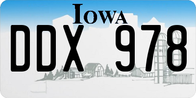 IA license plate DDX978