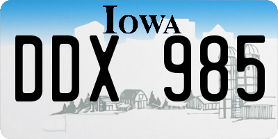 IA license plate DDX985