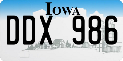 IA license plate DDX986
