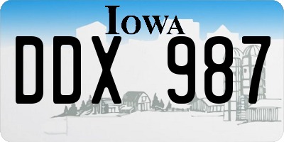 IA license plate DDX987