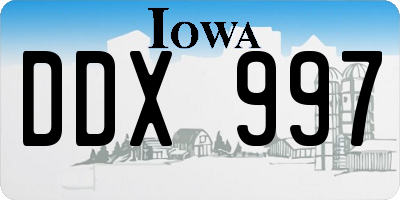 IA license plate DDX997