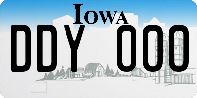 IA license plate DDY000