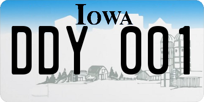 IA license plate DDY001
