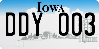 IA license plate DDY003