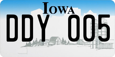 IA license plate DDY005