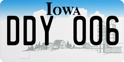 IA license plate DDY006